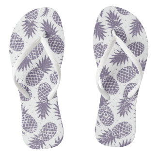 Pineapple print flip flops