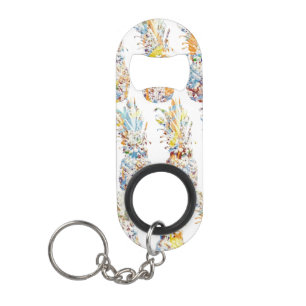 Pineapple Print Keychain Bottle Opener