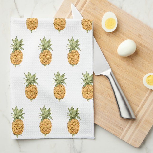 Pineapple Print Kitchen Towel (Quarter Fold)