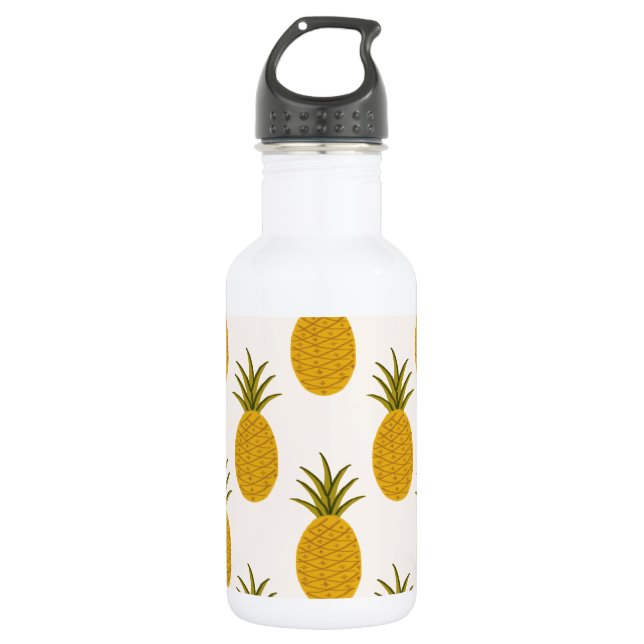 Pineapple Print Stainless Steel Water Bottle (Front)