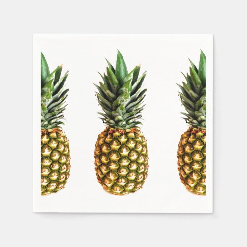 Pineapple print tropical paper party napkins