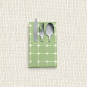 Pineapple Punch Crisp Sage Green and White Grid Cloth Napkin