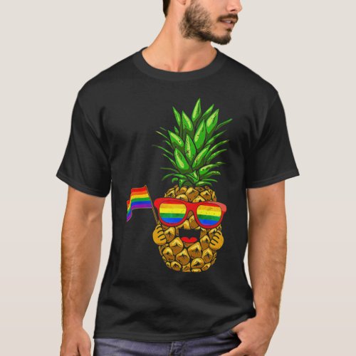 Pineapple Rainbow Flag Hawaiian Gay Pride LGBT 2 T_Shirt