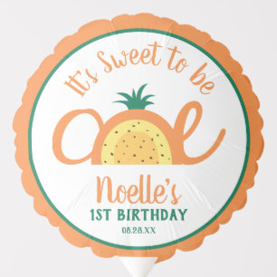 Pineapple Rainbow, Sweet to be One, 1st Birthday Balloon
