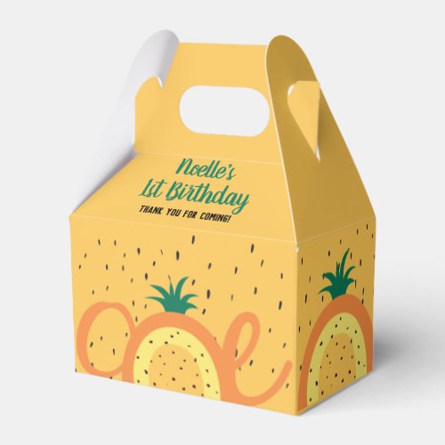 Pineapple Rainbow Sweet to be One 1st Birthday Favor Boxes