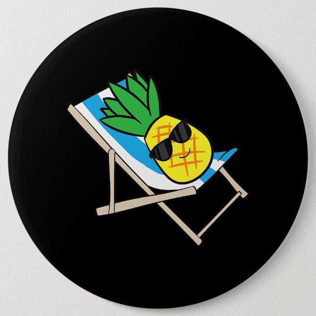 Pineapple Relaxing Pineapple Fruit Love Pineapples Button (Front)