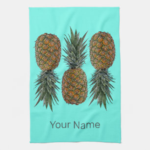 Pineapple Retro Vegan and Vegetarian Vintage Fruit Kitchen Towel