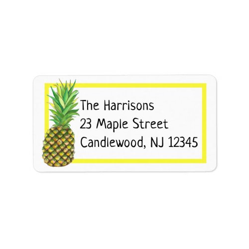 Pineapple Return Address Label