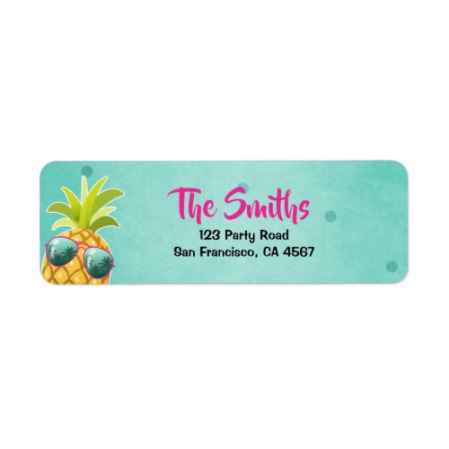 Pineapple Return Address Label Tropical Aloha Luau