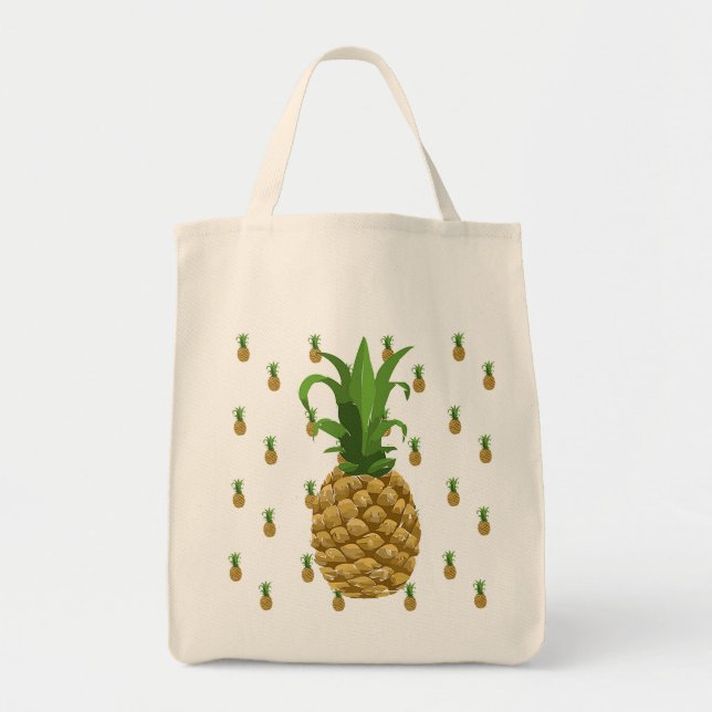 Pineapple Reusable Grocery Tote Bag (Front)