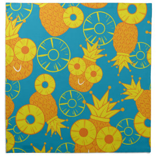 Pineapple Rings: Doodle Cartoon Vintage. Cloth Napkin