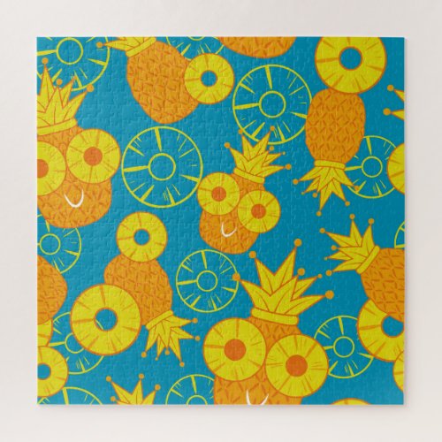 Pineapple Rings Doodle Cartoon Vintage Jigsaw Puzzle