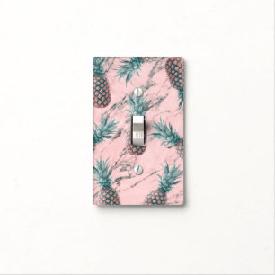 Pineapple Rose Blush Pink Marble Swirl Modern Light Switch Cover