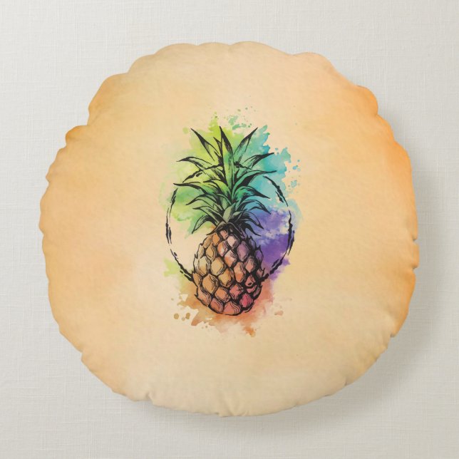 Pineapple Round Pillow (Front)