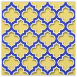 Pineapple Royal Blue Wht Moroccan Quatrefoil #5DS Fabric