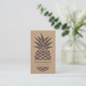 Pineapple Rustic Kraft Business Card (Standing Front)