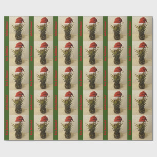 Pineapple Santa Hawaiian Mele Kalikima Gift Wrap