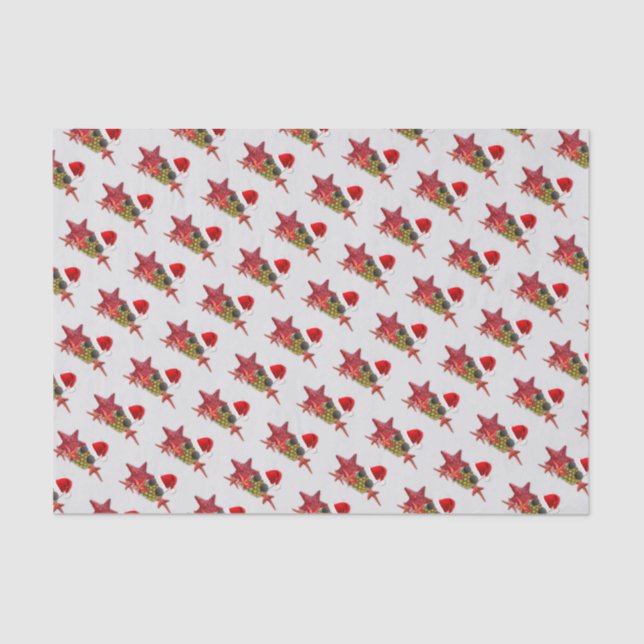 Pineapple Santa Starfish Beach Tissue Paper (Front)