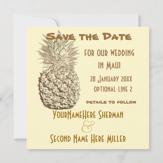 Pineapple Save the Date Wedding (Front)