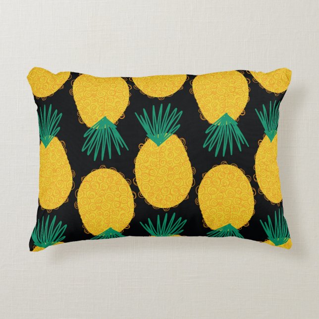 Pineapple seamless abstract pattern. Contemporary  Accent Pillow (Front)