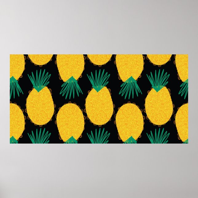 Pineapple seamless abstract pattern. Contemporary  Poster (Front)