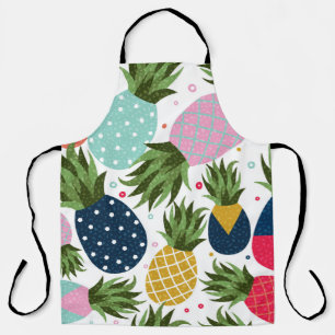 Pineapple seamless pattern illustration, colorful apron