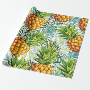 Pineapple. Seamless pattern. Vintage floral patter Wrapping Paper