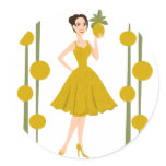 Pineapple She Classic Round Sticker