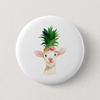 Pineapple Sheep Lamb Carnival Button