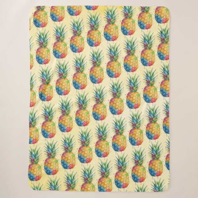 Pineapple Sherpa Blanket (Front)