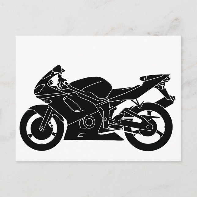 pineapple-silhouette-motorcycle postcard (Front)