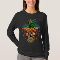 Pineapple Skull, Funny Halloween Summer Fruit, Sun T-Shirt