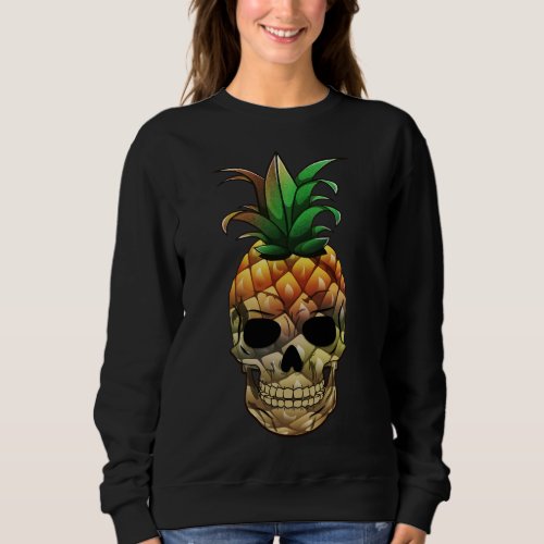 Pineapple Skull Funny Halloween Summer Fruit Sweatshirt
