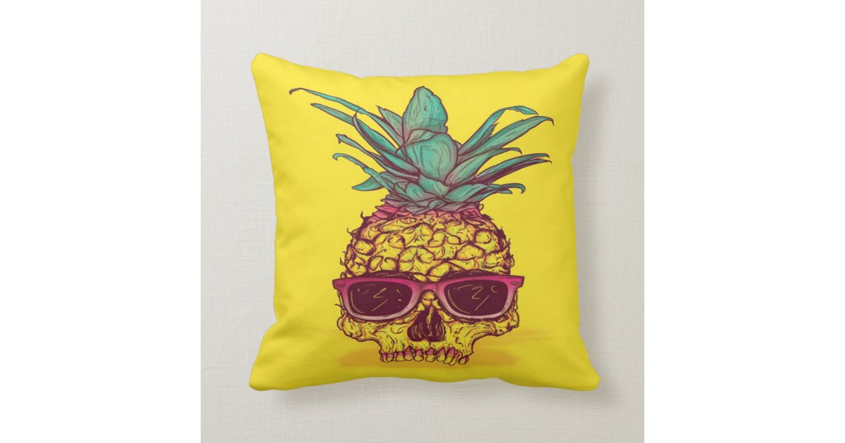 Pineapple Skull Head Throw Pillow Zazzle Com