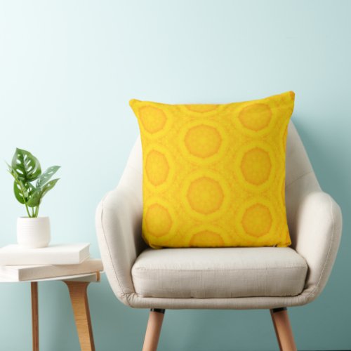 Pineapple Slice All Over Pattern Bright Yellow Throw Pillow