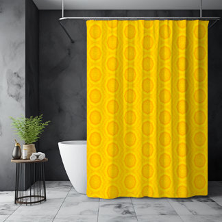 Pineapple Slice Bright Yellow Fruit Pattern Shower Curtain