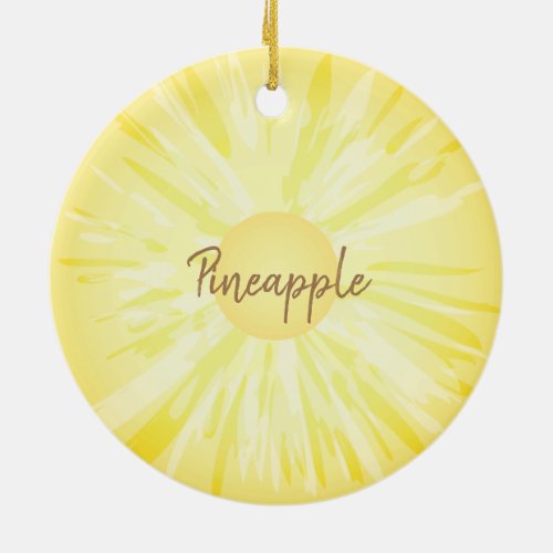Pineapple Slice Citrus Ceramic Ornament