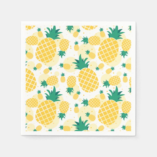 Pineapple Standard Cocktail Paper Napkins (Front)