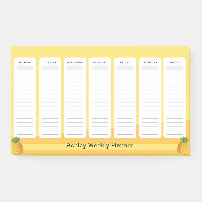 Pineapple Style Weekly Planner Post-it Notes (Front)