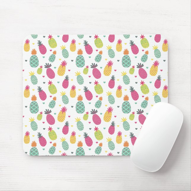 Pineapple Summer Fruit pattern Mouse Pad (With Mouse)
