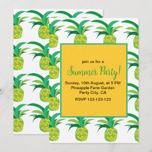 Pineapple Summer Party Tropical Pineapple Invitation