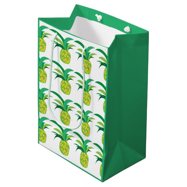 Pineapple Summer Tropical Pineapple Medium Gift Bag (Front Angled)