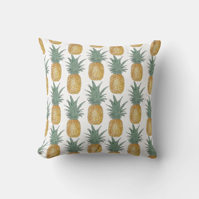 Pineapple summer tropical tropics throw pillow (Front)
