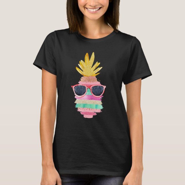 Pineapple Sunglasses Aloha Beaches Hawaii Hawaiian T-Shirt (Front)