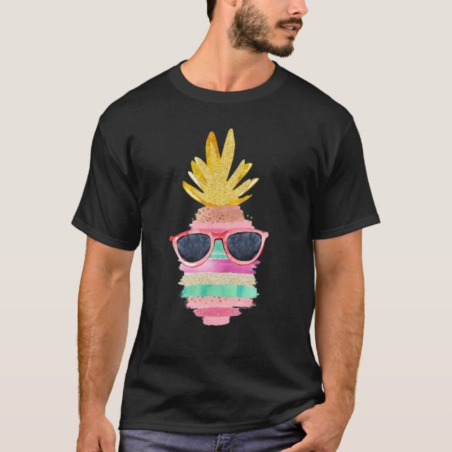 Pineapple Sunglasses Aloha Beaches Hawaii Hawaiian T-Shirt (Front)