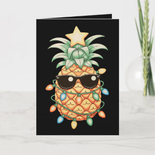 Pineapple Sunglasses Christmas Lights Xmas Holiday Card