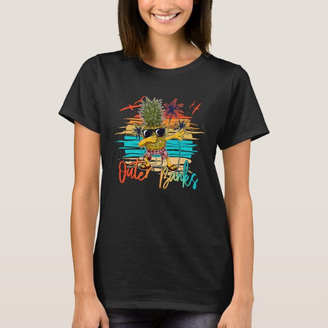 Pineapple Sunglasses Dabbing Outer Banks Carolina  T-Shirt (Front)