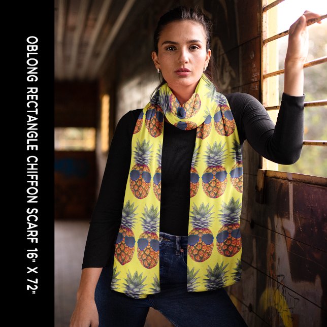 Pineapple Sunglasses Pattern Kawaii Foodies Yellow Scarf (Pineapple Sunglasses Pattern Kawaii Foodies Yellow Scarf)
