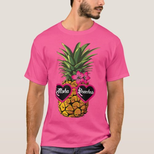 Pineapple Sunglasses T shirt Aloha Beaches Hawaiia