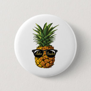 Pineapple Sungles T Shirt Aloha Beaches Hawaiian H Button